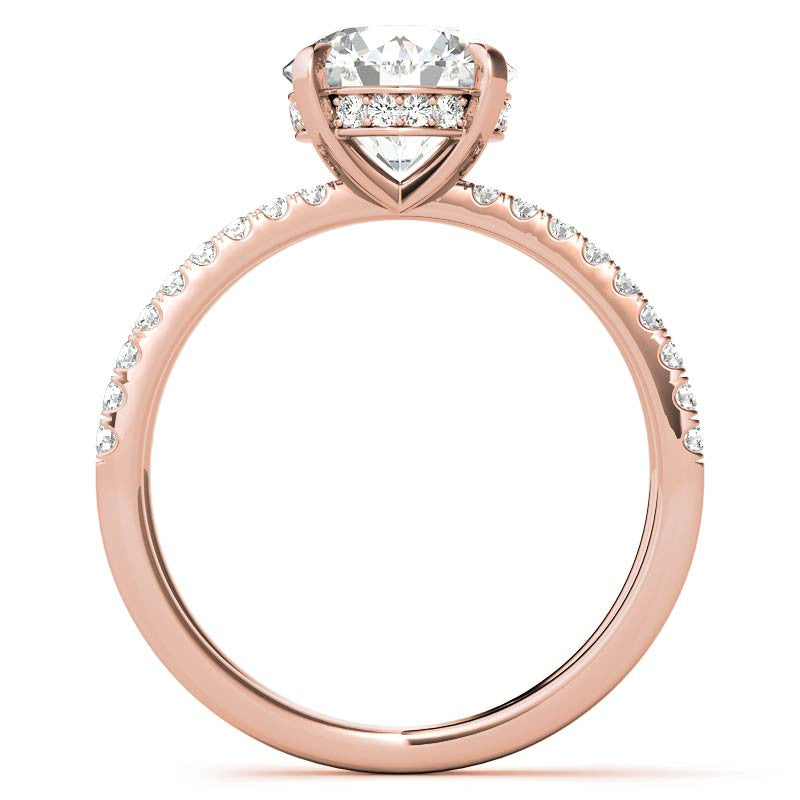 Split Shank Hidden Halo Round Brilliant Moissanite Engagement Ring