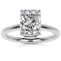 Emerald/Radiant 4-Prong Hidden Halo Moissanite Engagement Ring
