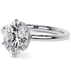 Oval 6-Prong Hidden Halo Moissanite Engagement Ring