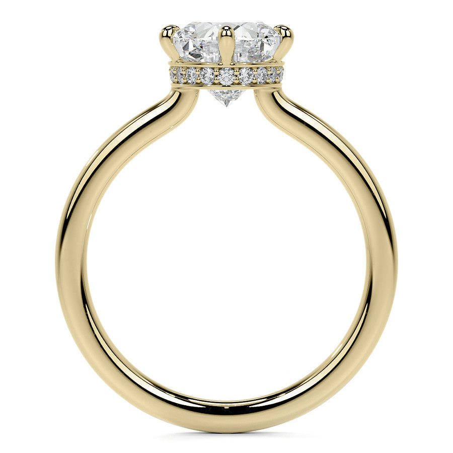 Oval 6-Prong Hidden Halo Moissanite Engagement Ring