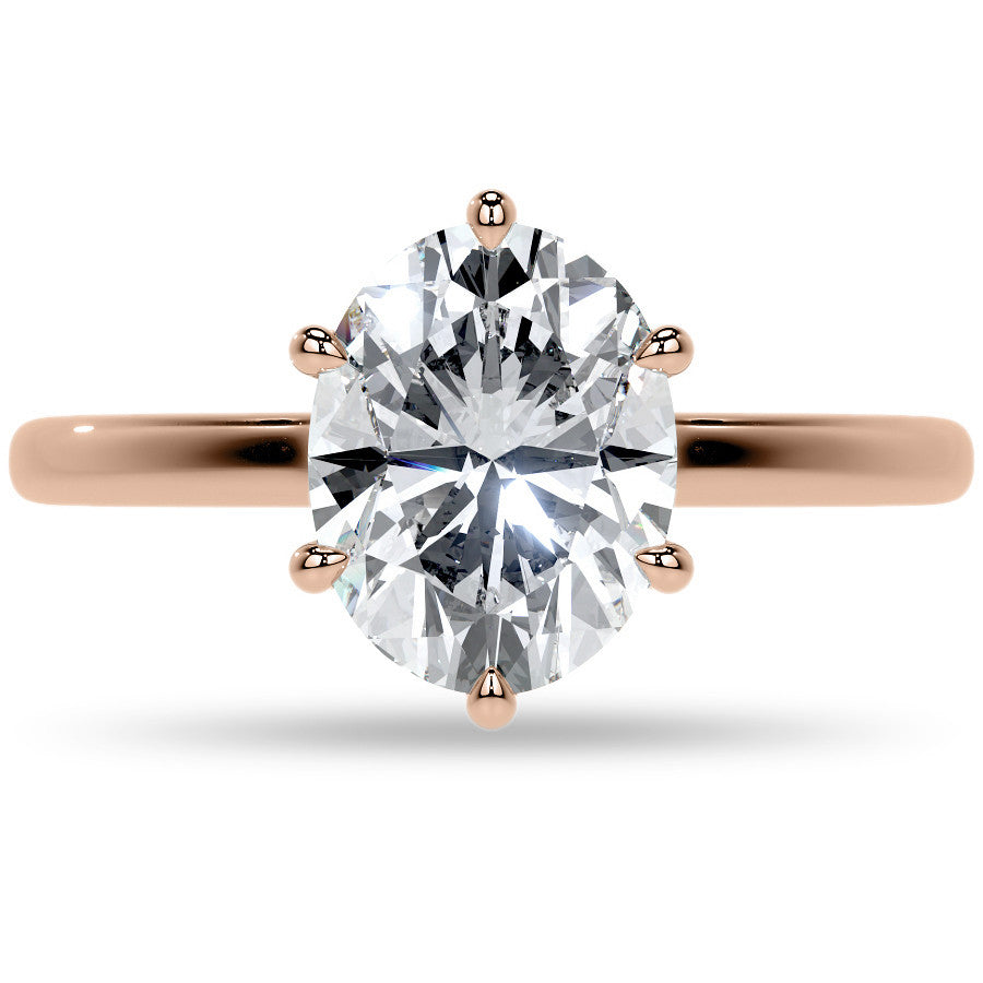 Oval 6-Prong Hidden Halo Moissanite Engagement Ring