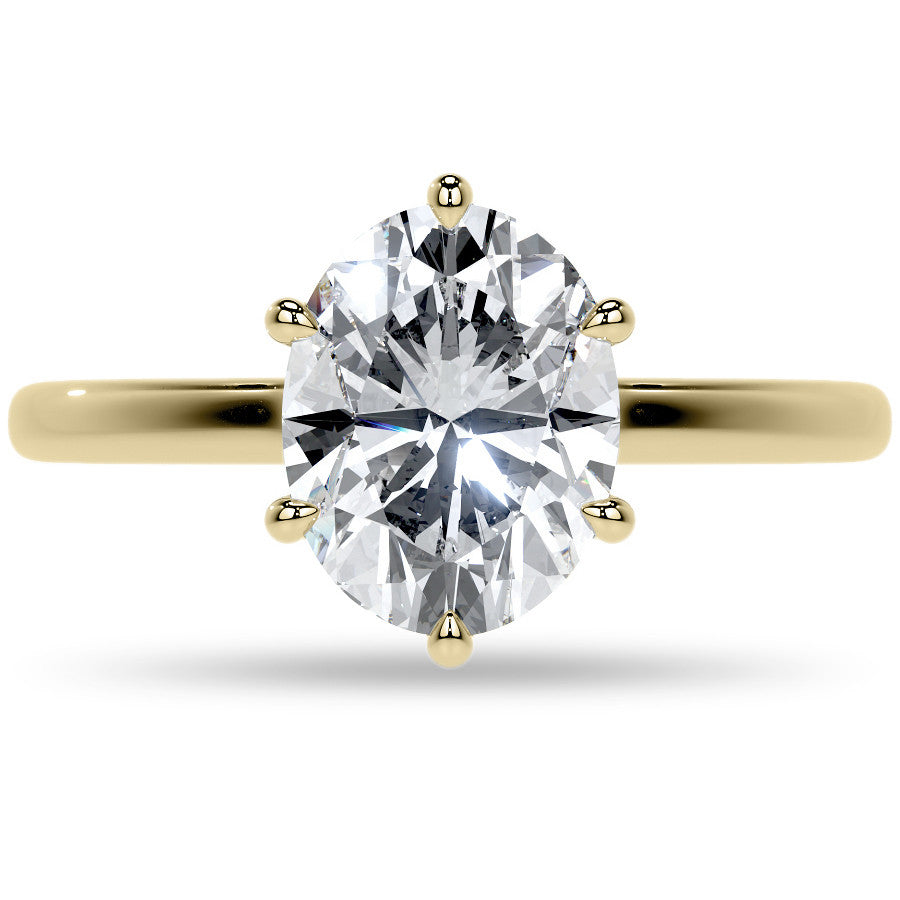 Oval 6-Prong Hidden Halo Moissanite Engagement Ring