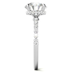 Round Brilliant Moissanite & Diamond Collar Engagement Ring