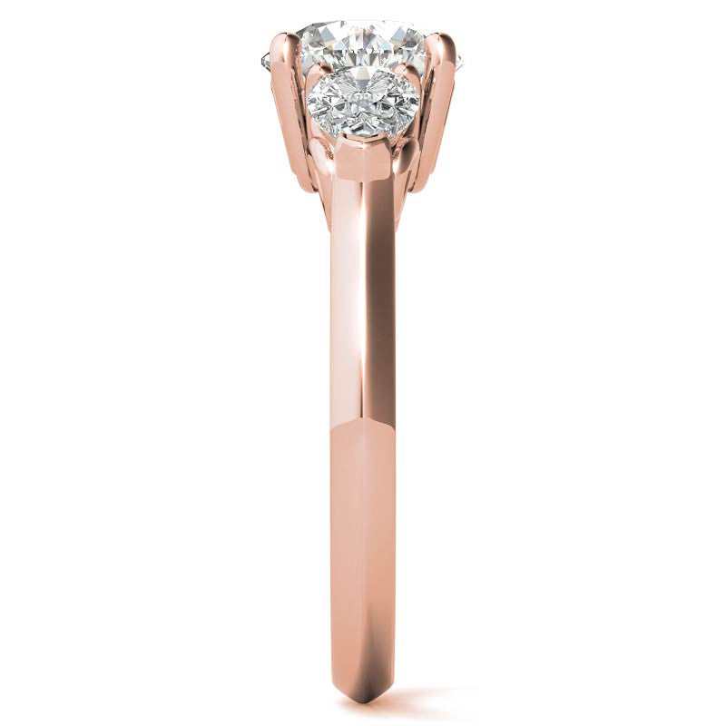Round and Pear Moissanite 3-Stone Ring