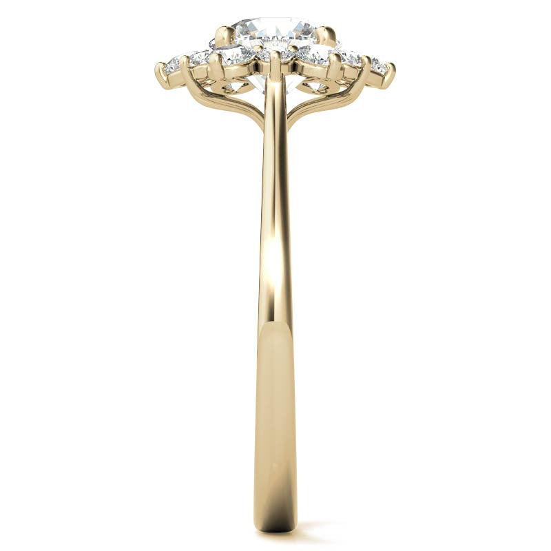 Round Brilliant Moissanite Snowflake Halo Engagement Ring