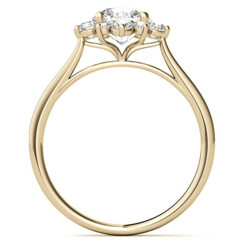 Round Brilliant Moissanite Snowflake Halo Engagement Ring