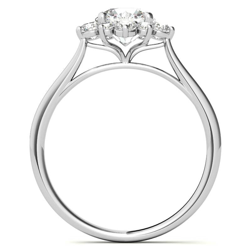 Round Brilliant Moissanite Snowflake Halo Engagement Ring