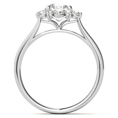 Round Brilliant Moissanite Snowflake Halo Engagement Ring