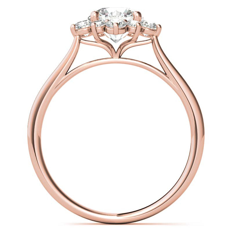 Round Brilliant Moissanite Snowflake Halo Engagement Ring