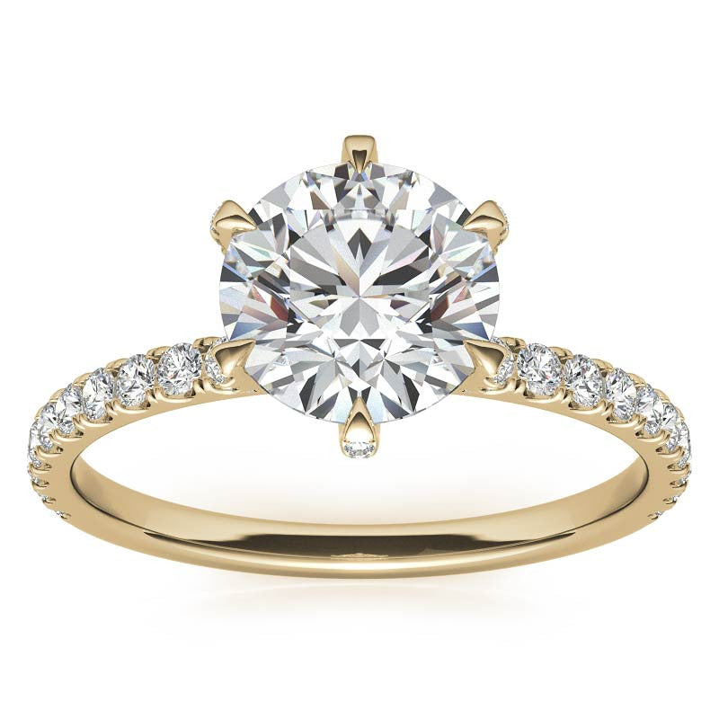 6-Prong Round Brilliant Moissanite Engagement Ring