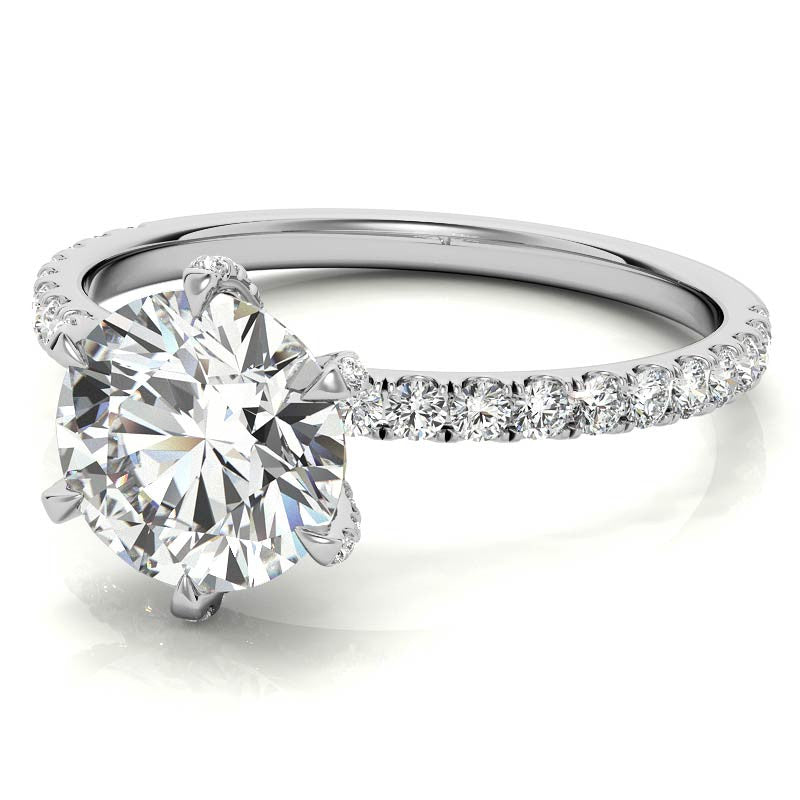 6-Prong Round Brilliant Moissanite Engagement Ring