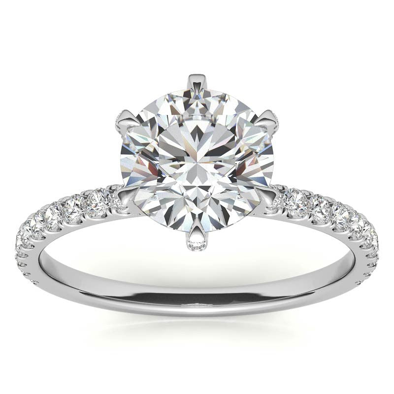 6-Prong Round Brilliant Moissanite Engagement Ring