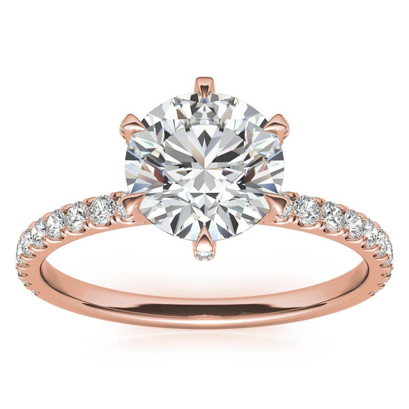 6-Prong Round Brilliant Moissanite Engagement Ring