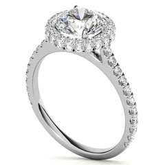 Round Brilliant Moissanite Double Halo Engagement Ring
