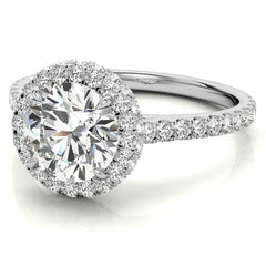 Round Brilliant Moissanite Double Halo Engagement Ring