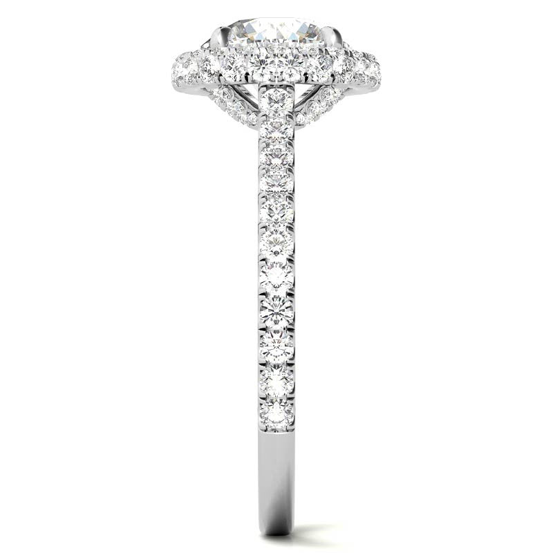 Round Brilliant Moissanite Double Halo Engagement Ring