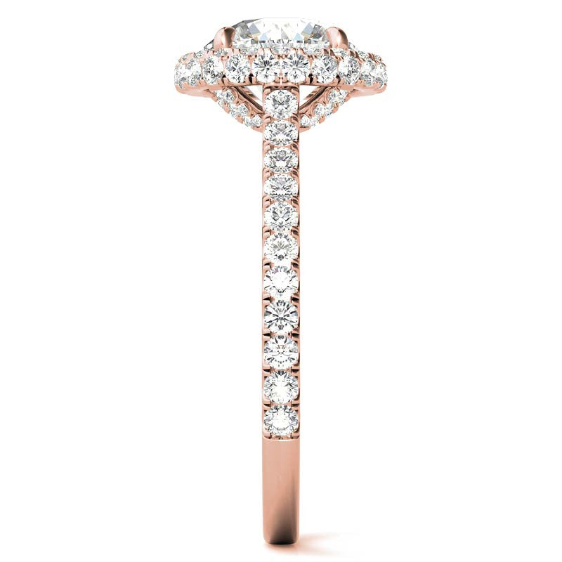 Round Brilliant Moissanite Double Halo Engagement Ring
