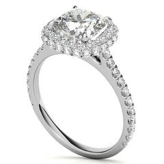 Cushion Moissanite Double Halo Engagement Ring