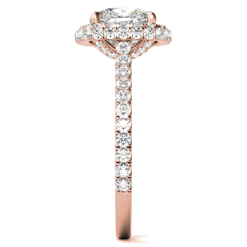 Cushion Moissanite Double Halo Engagement Ring