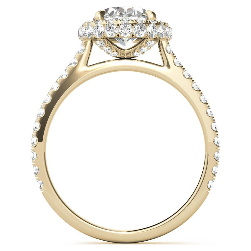 Oval Moissanite Double Halo Engagement Ring