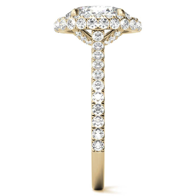 Oval Moissanite Double Halo Engagement Ring
