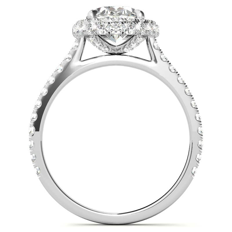Oval Moissanite Double Halo Engagement Ring