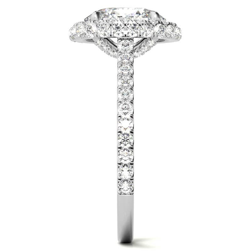 Oval Moissanite Double Halo Engagement Ring