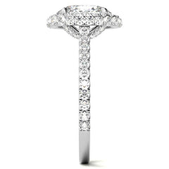 Oval Moissanite Double Halo Engagement Ring