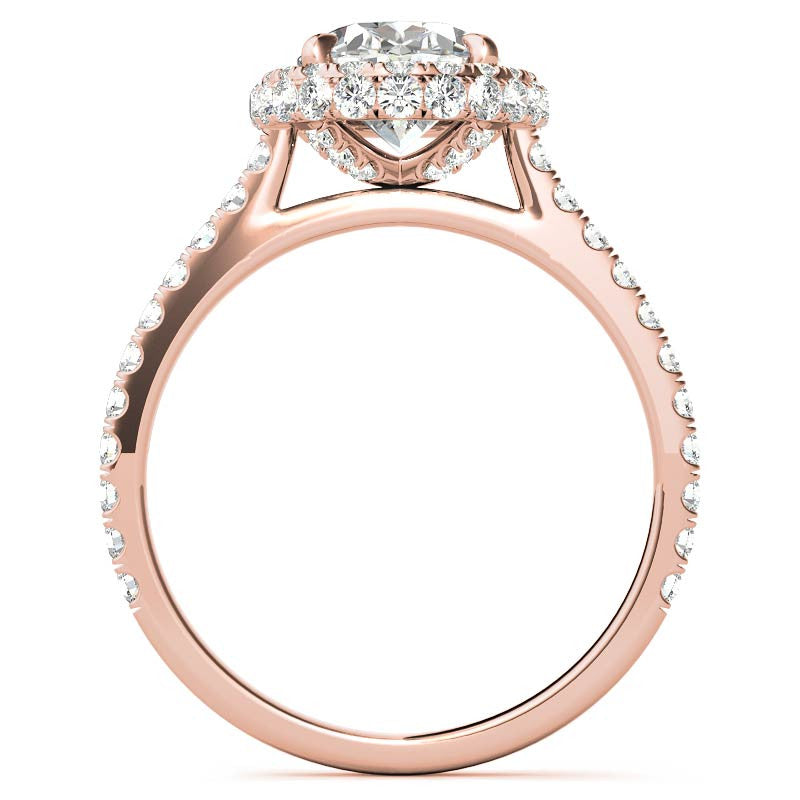 Oval Moissanite Double Halo Engagement Ring