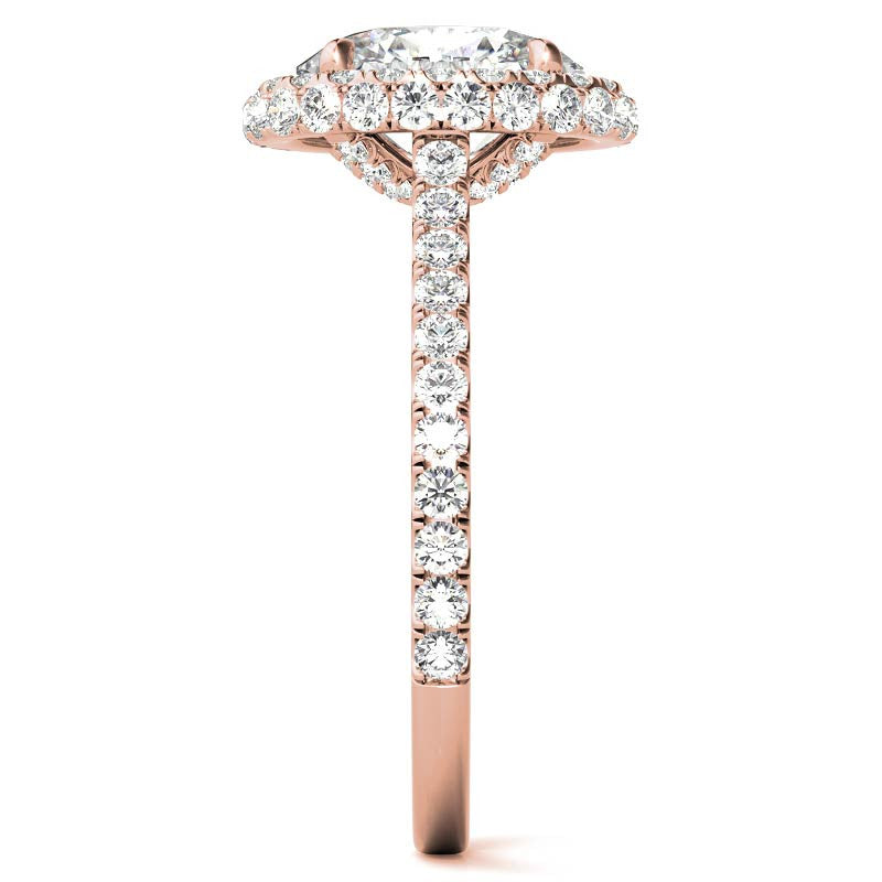 Oval Moissanite Double Halo Engagement Ring