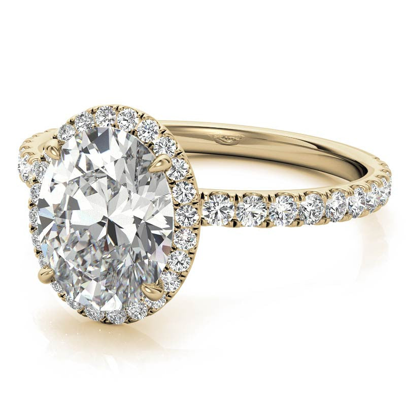 Oval Moissanite Halo Engagement Ring