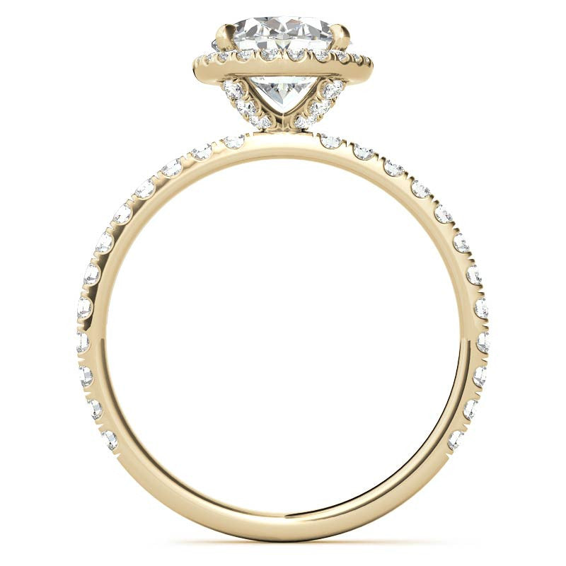 Oval Moissanite Halo Engagement Ring