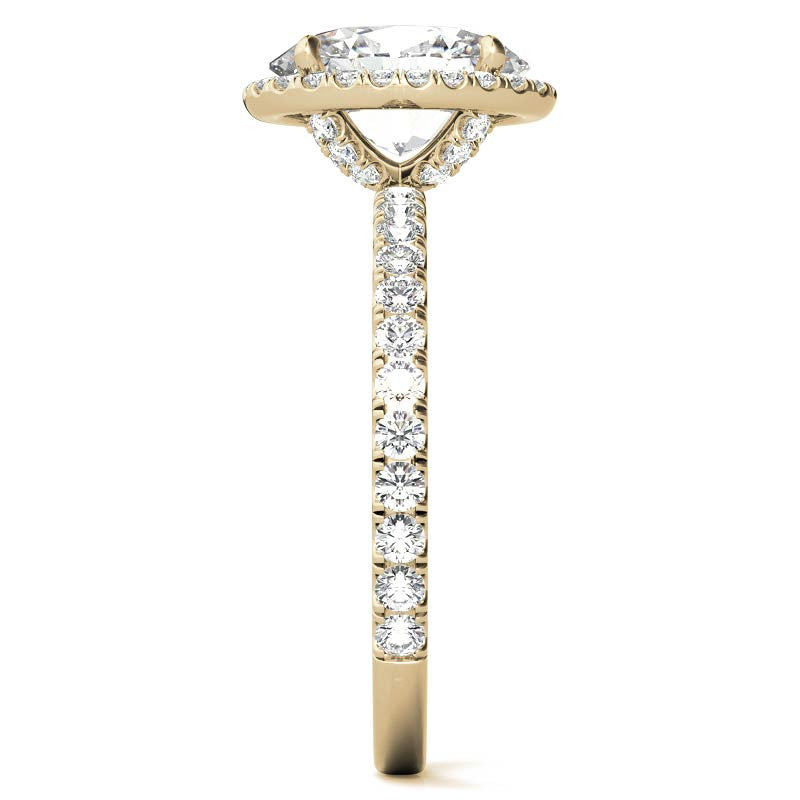 Oval Moissanite Halo Engagement Ring