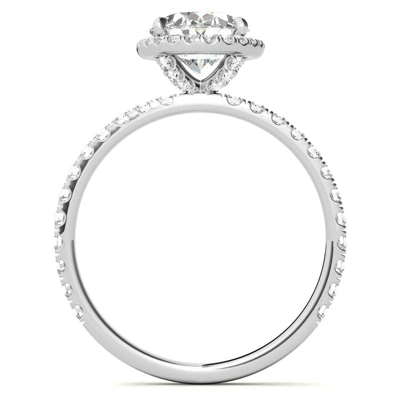 Oval Moissanite Halo Engagement Ring
