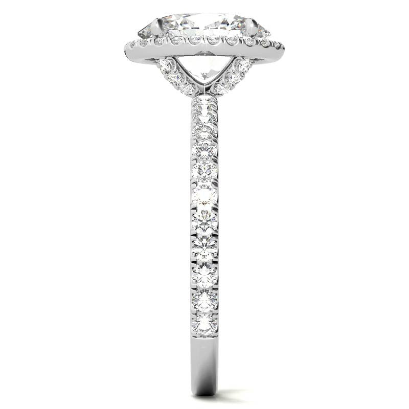 Oval Moissanite Halo Engagement Ring