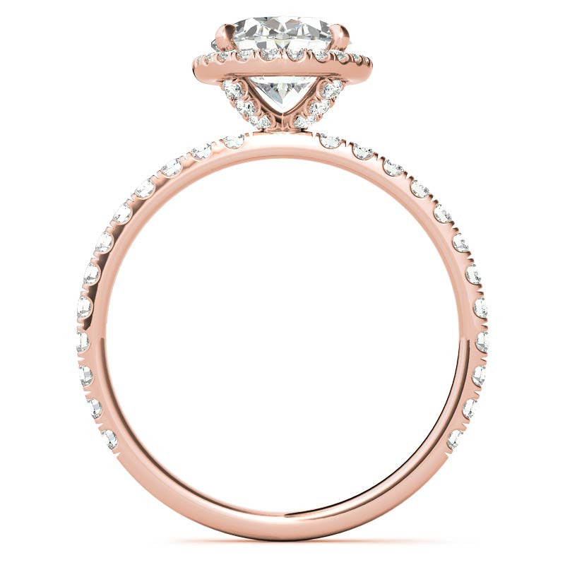 Oval Moissanite Halo Engagement Ring