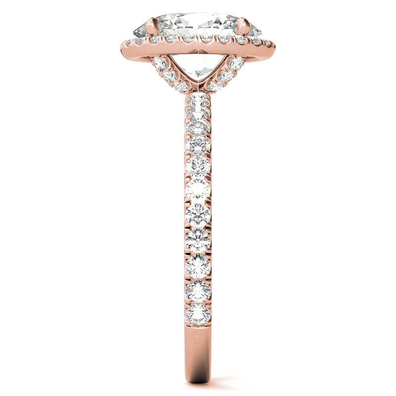Oval Moissanite Halo Engagement Ring