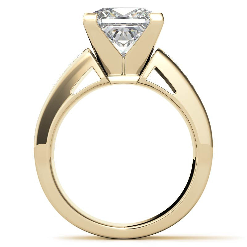 Wide Princess Moissanite Engagement Ring