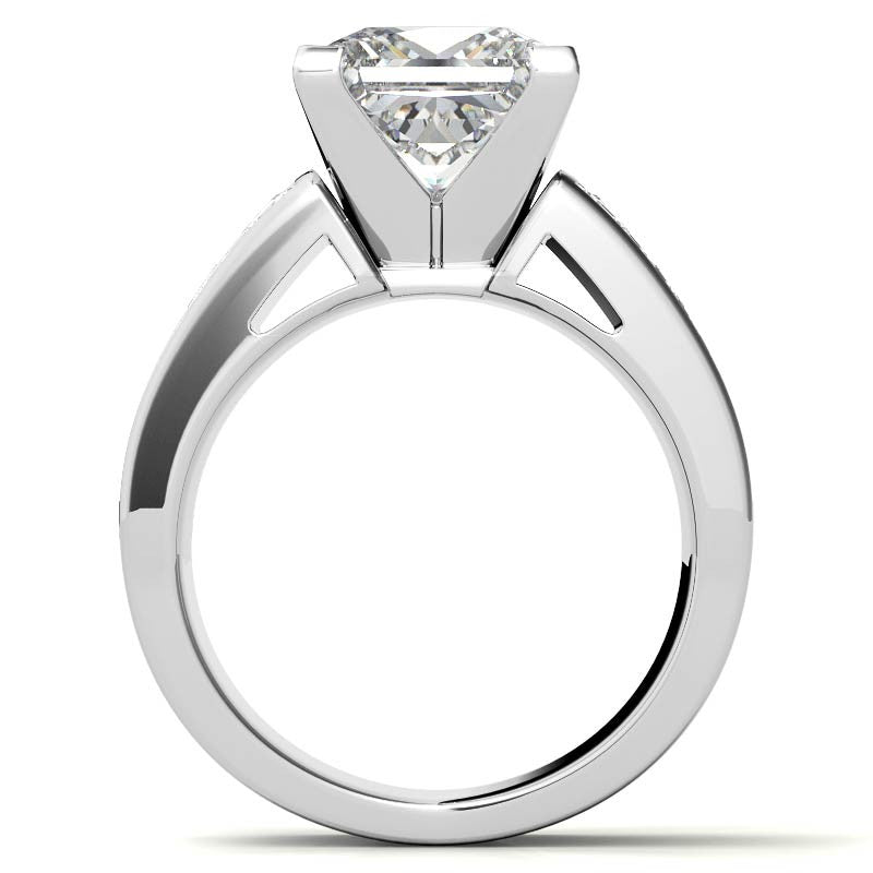 Wide Princess Moissanite Engagement Ring