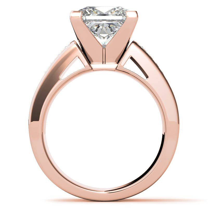 Wide Princess Moissanite Engagement Ring