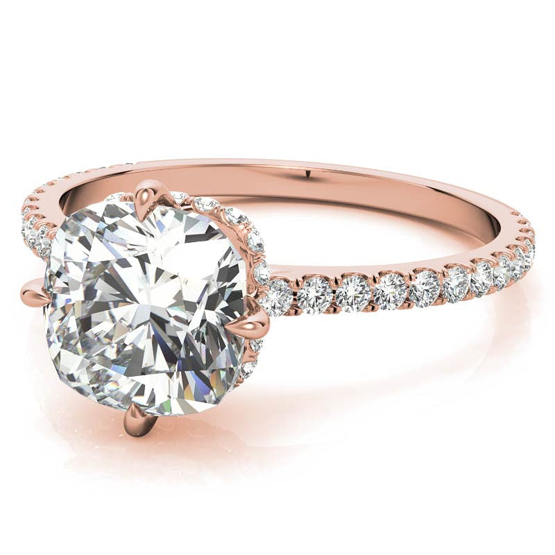 NESW-Oriented Cushion Moissanite Engagement Ring