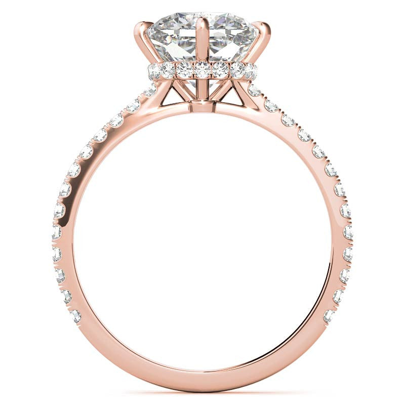 NESW-Oriented Cushion Moissanite Engagement Ring