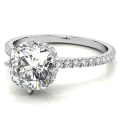 NESW-Oriented Cushion Moissanite Engagement Ring