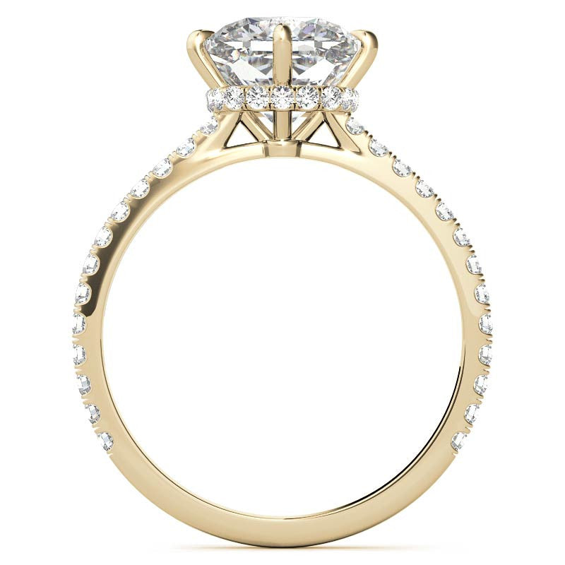 NESW-Oriented Cushion Moissanite Engagement Ring