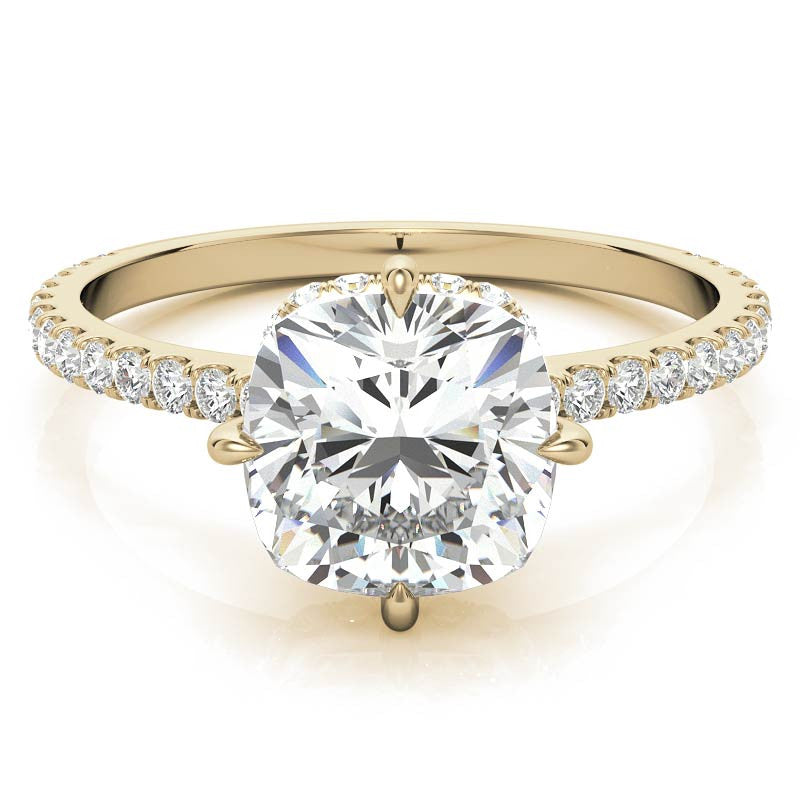 NESW-Oriented Cushion Moissanite Engagement Ring