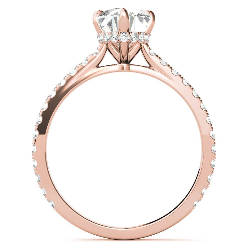 NESW-Oriented Oval Moissanite Engagement Ring