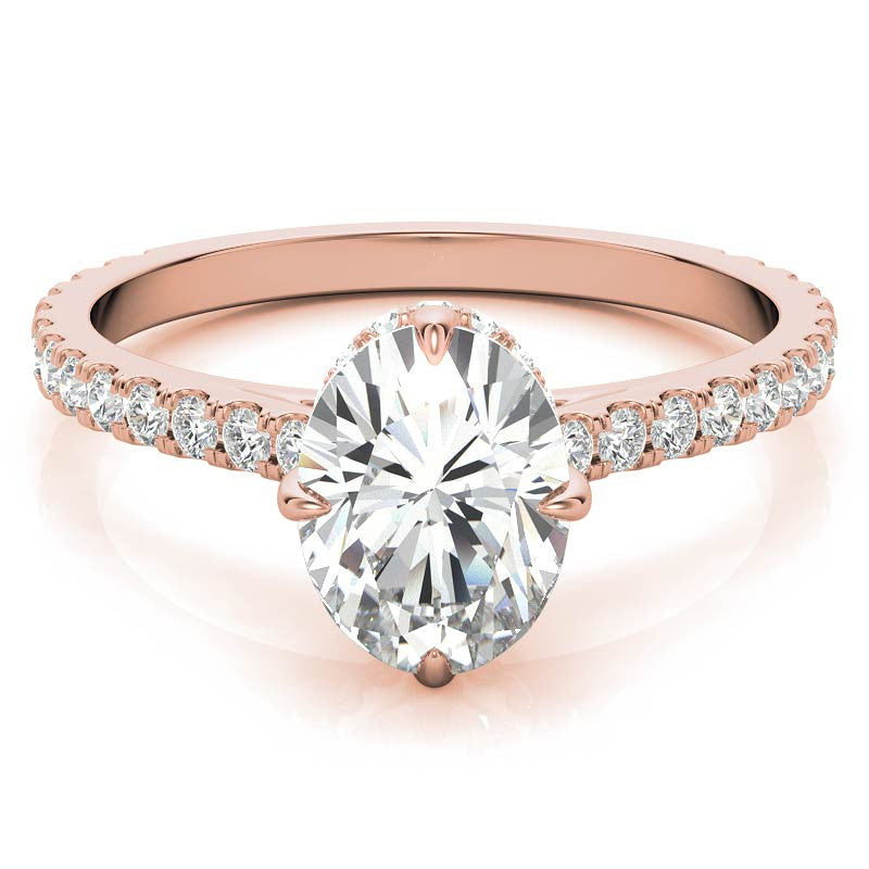 NESW-Oriented Oval Moissanite Engagement Ring