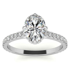 NESW-Oriented Oval Moissanite Engagement Ring