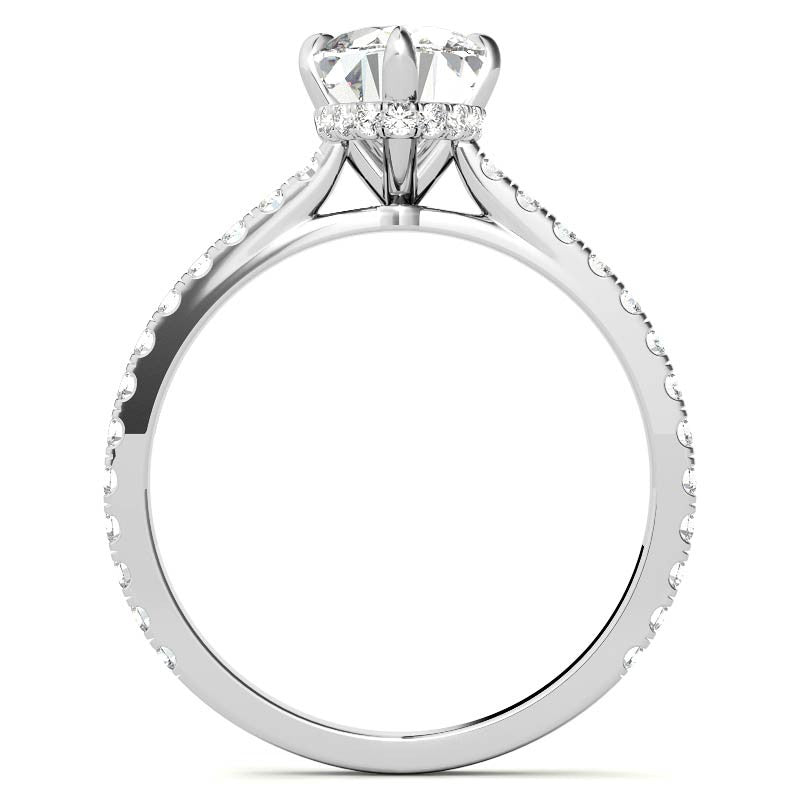 NESW-Oriented Oval Moissanite Engagement Ring