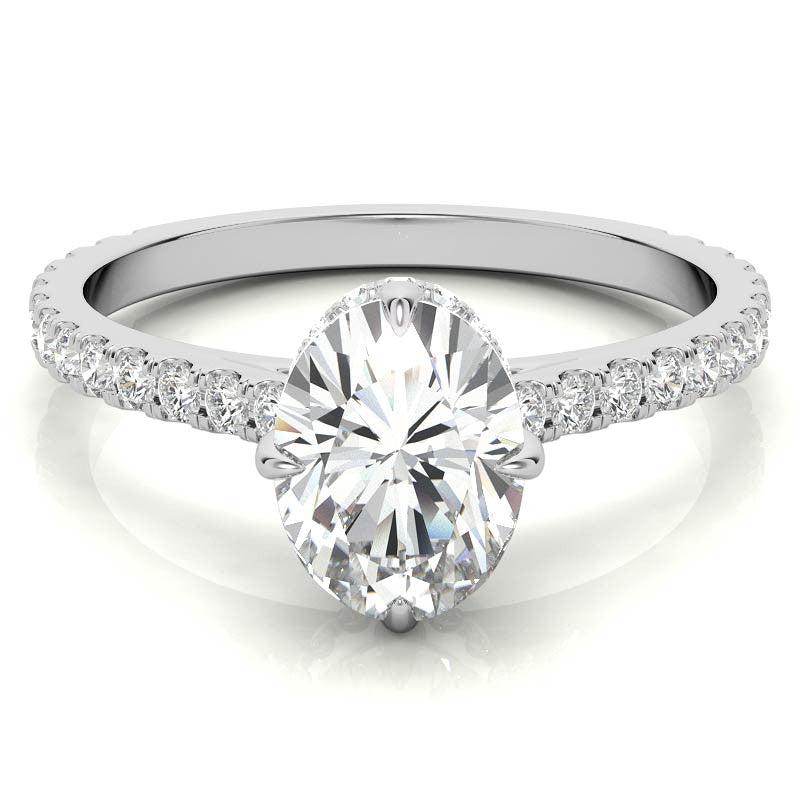 NESW-Oriented Oval Moissanite Engagement Ring